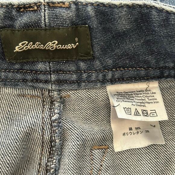 Eddie Bauer Women Wide Leg Denim Jeans Blue Classic Preppy Fall Size 32”x29” - Picture 3 of 7